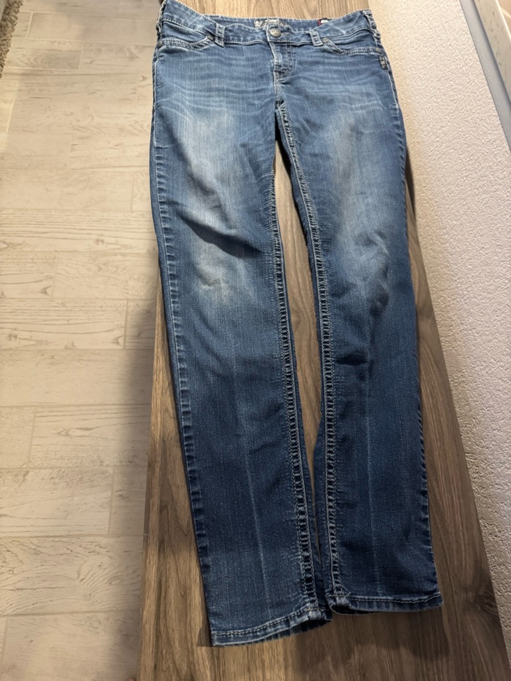 Silver Suki Mid  super skinny straight leg jeans super stretch, 32/30